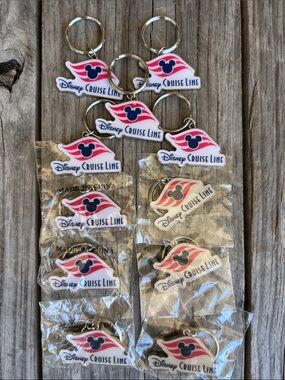 LOT OF 11 Disney Cruise Line DCL Logo Metal Enamel Keychains NIP